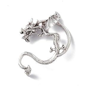 Via Mazzini Metal Antique Silver Stylish Cragun Dragon Single Ear ...