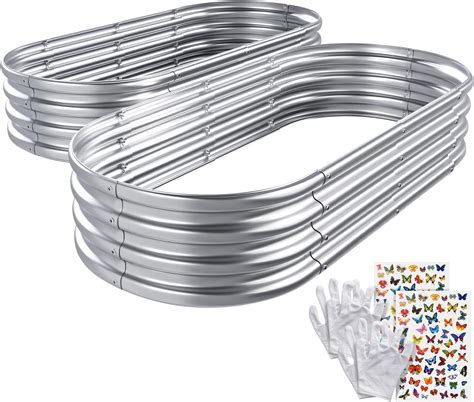 Amazon.com: AHEONLAR 2pack 8×4×1ft Raised Garden Bed，Outdoor Galvanized ...