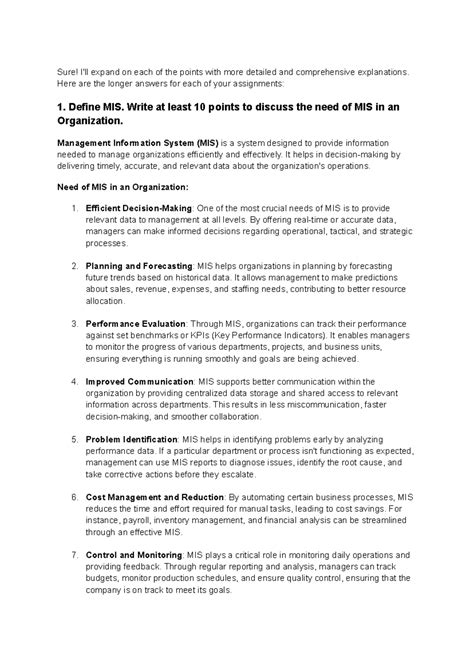 MIS DSS Record - MIS Need Analysis and Case Study for Effective ...