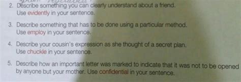 Make sentences as suggested. [tex]please \: answer \:[/tex]1. Describe ...