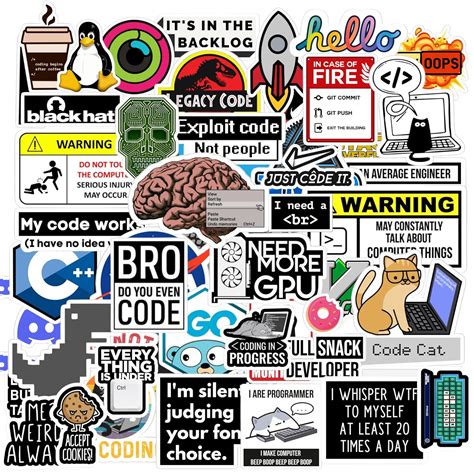 Sticker Fever - 50 Laptop Stickers for Developers, Coders, Programmers ...