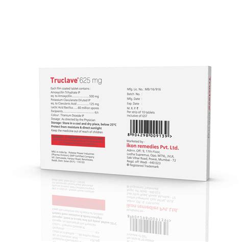 Buy TRUCLAVE 625 MG TABLETS (1 X 6) ALU - ALU Online & Get Upto 60% OFF ...