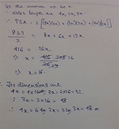 The dimensions of a cuboid are in the ratio of 4:2:3 and its total ...