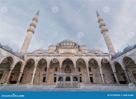 Exterior Low Angle Day Shot of Suleymaniye Mosque, an Ottoman Imperial ...