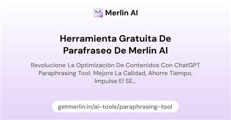 Herramienta gratuita de parafraseo de Merlin AI