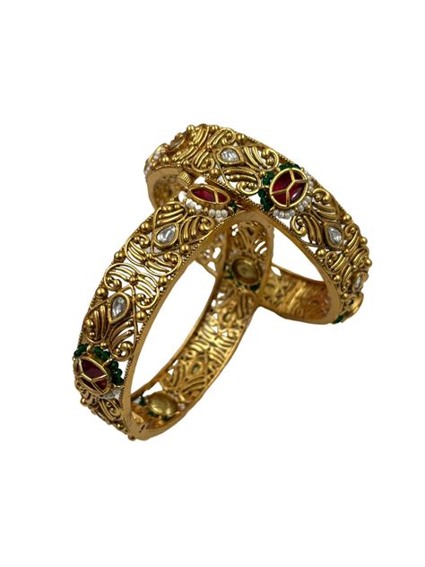 Ritika Artificial Openble Gold Kada Bangles | Antique Bangles Online ...
