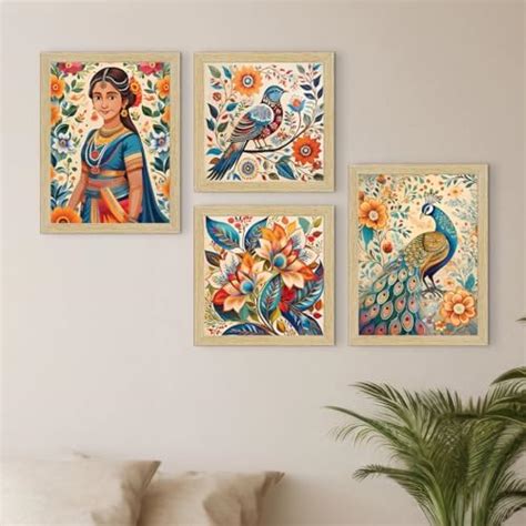 ArtX Paper Madhubani Indian Art Paintings with Frame for Home Decor ...