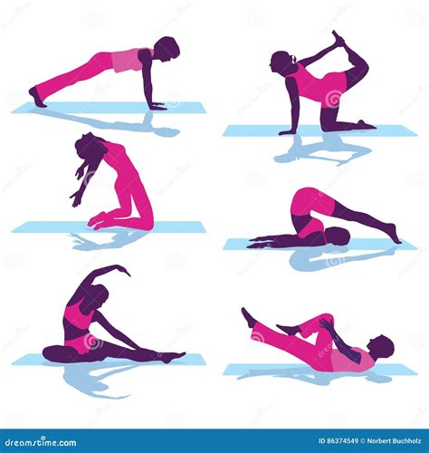 Back Exercises, Floor Gymnastics Stock Vector - Illustration of ...