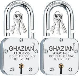 Ghazian G-02 Atoot 65mm Lock with 3 Keys Hardened Shackle Double ...