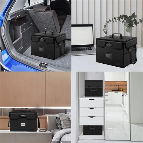 Buy Fireproof Document Box 33L, Collapsible Document Organizer File ...