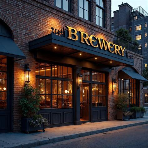 The perfect blend of branding and architecture—bold letters, rustic grain, and a glow that pulls ...