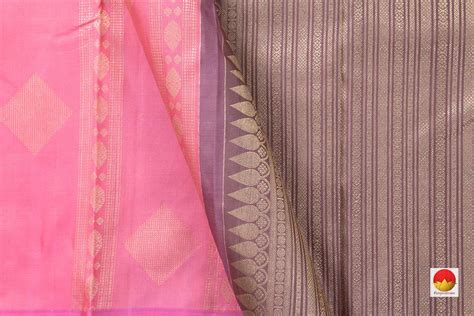 Pastel Pink Kanchipuram Silk Saree Borderless Handwoven Pure Silk Pure ...