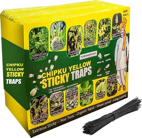 Chipku Yellow Sticky Trap/Insect Trap/Glue Trap/for Whiteflies Thrips ...