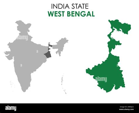 West Bengal map of Indian state. Kolkata map vector illustration. White ...