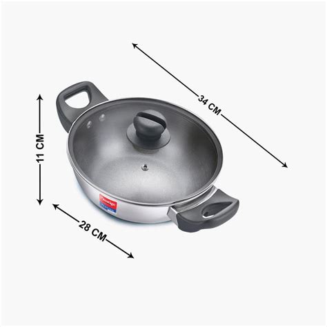 Buy PRESTIGE Platina Pop Cookware Kadai with Lid - 1.4 L from Prestige ...