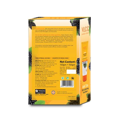 VLCC Anti-Tan Skin Lightening Face Wash, 150 gm (Buy 1 Get 1 Free ...