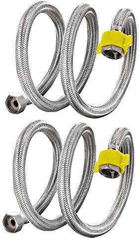 Viking SS304 Flexible Connection Pipe Braided pack of 2 200 mm Plumbing ...