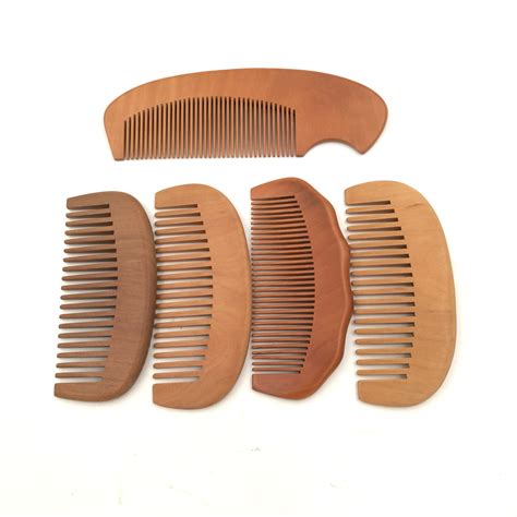 Wooden/bamboo Beard Combs,Dual Action Fine & Coarse Teeth For Hair And ...