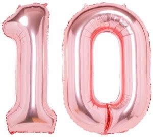 Flipkart.com | FANEX Solid 16” No.10 Rose Gold Foil Balloon for 10th ...