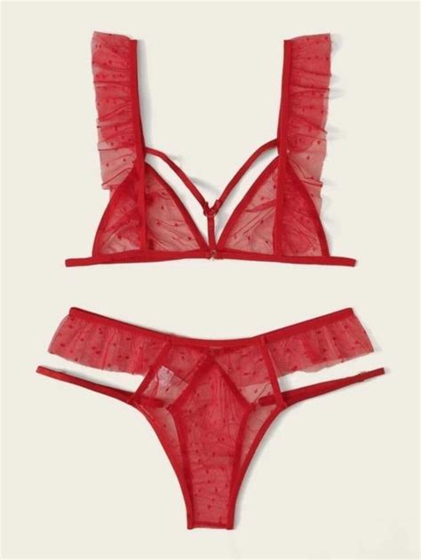 Buy La Belle Fantastique Jasmine 2 Pieces Sexy Lingerie Set | Red See ...