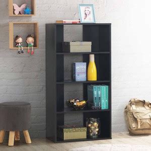 Tanishq Arts 4 ft Black Book Shelf Particle Board Wall Shelf Price in ...