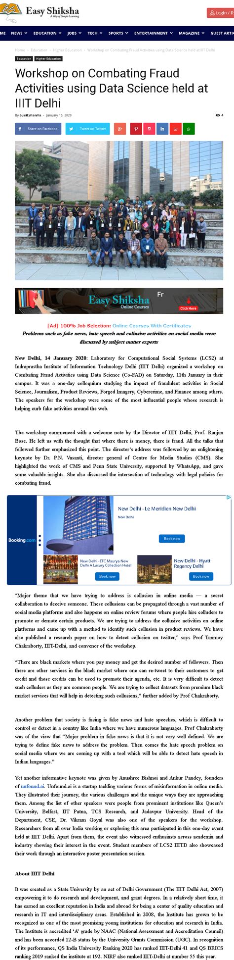 Media Coverage | IIIT-Delhi