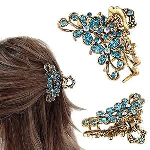 Buy Crownguide Vintage Rhinestone Hair Claw Crystal Jaw Clips,Metal ...