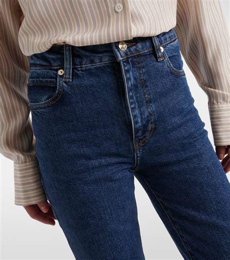 Ruler high-rise slim jeans in blue - Frame | Mytheresa