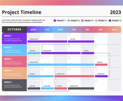 Monthly Project Timeline Template | FreeVectors