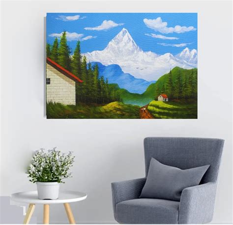 Nature Landscape, Acrylic On Canvas Painting, | Home & Wall D cor ...