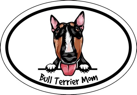 Buy WickedGoodz Oval Bull Terrier Mom Decal - Dog Breed Bumper Sticker ...
