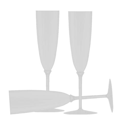 Buy 8 Pack - 6 oz] Plastic Champagne Flutes White Disposable Champagne ...
