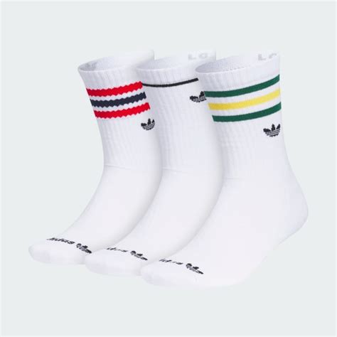adidas Originals Roller 3.0 3-Pack Crew Socks - White | Free Shipping ...
