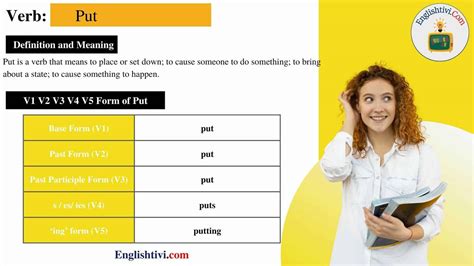 Put V1 V2 V3 V4 V5 Base Form, Past Simple, Past Participle Form of Put ...