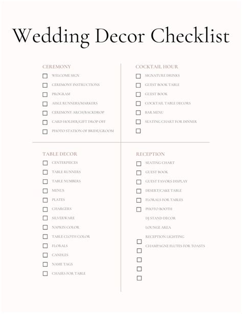 Image result for Wedding Reception Decor Checklist