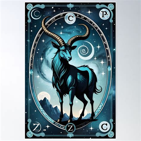 Capricorn Tarot Card Poster Wall Art, Modern Wall Decor For Living Room ...