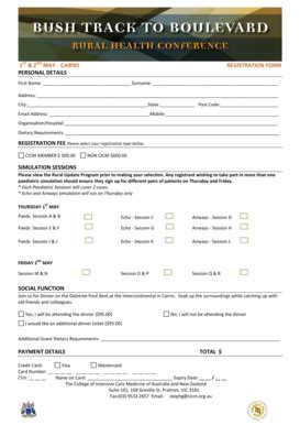 Fillable Online cicm org 1st & 2nd may cairns registration form ...