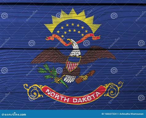 North Dakota Flag Color Painted on Fiber Cement Sheet Wall Background ...