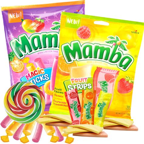 Amazon.com: Mamba Candy Strips and Fruit Chew Sticks, Individually ...