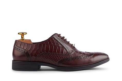 Men's Brown Crocodile Leather Brogue Oxford Shoes Raphael » Cordwainers ...