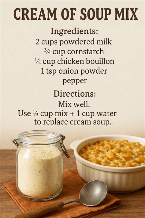 Cream of Soup Mix | Recipe | Homemade soup, Homemade soup mix, Homemade ...