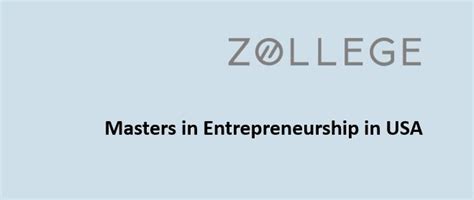Masters in Entrepreneurship in USA: Top Universities, Requirements, and ...