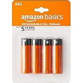 Amazon Basics AA Rechargeable Batteries | 2500 mAh with 1.2 V Power| Ni ...