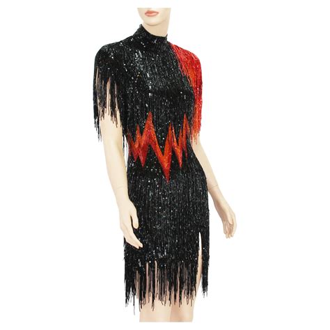 Bob Mackie 1982 Fully Beaded *Flame* Dress from European Dance ...