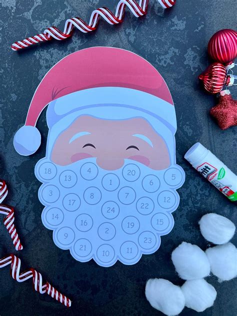 Free Printable Jolly Santa Beard Countdown Calendar! - Jolly Festive