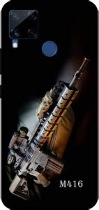 KARJUN Back Cover for Realme C15, M416 Gun PUBG Multicolour Printed ...