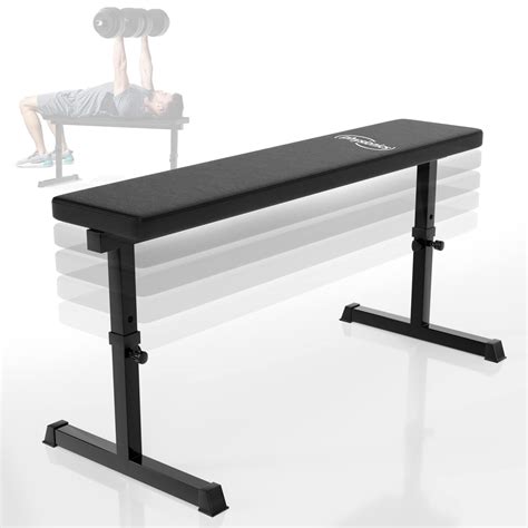Physionics Flat Weight Bench Adjustable Fitness Gym Exercise Training ...