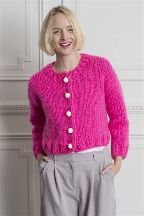 Womens Cropped Cardigan Knitting Pattern | The Knitting Network