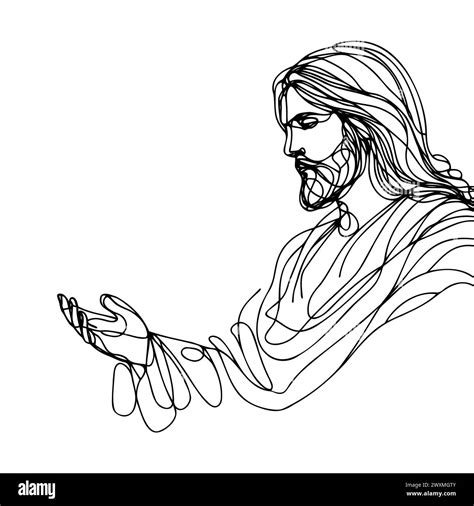Continuous line of jesus christ hi-res stock photography and images - Alamy