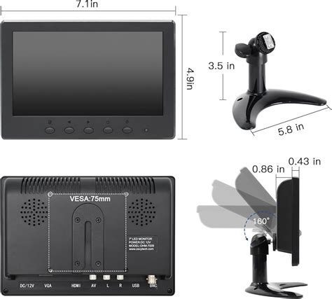 OSCY 7 Inch Small Monitor Mini HDMI Monitor 1024x600 India | Ubuy